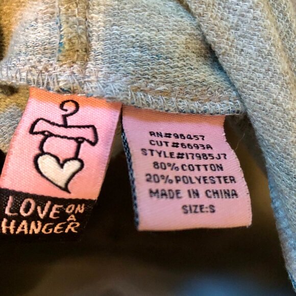 Vintage Y2K Love on a Hanger Striped zip up hoodie with two pockets, Size S - Picture 7 of 7